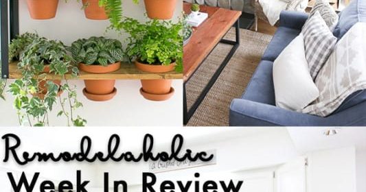 Remodelaholic | DIY Reclaimed Wood Coffee Table WIth Faux Metal Base + IKEA Hyllis Hack: Industrial Wall Planter