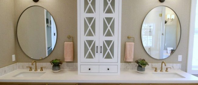 Remodelaholic | Get This Look: Two-Tone Modern Farmhouse Bathroom
