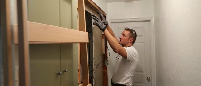 Remodelaholic | The Easy Way to Install a Pocket Door Frame in an Existing Wall