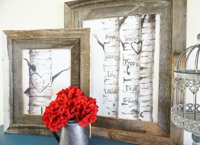 Remodelaholic | Printable Birch Tree Art Prints with Custom Carved ...