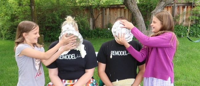 Remodelaholic | Easy Baby Gender Reveal Idea: Pie In The Face
