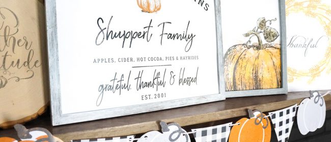 Remodelaholic | Printable DIY Pumpkin Patch Sign with Family Name