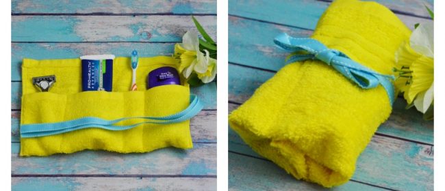 Remodelaholic | DIY Roll-Up Shower Caddy for Travel