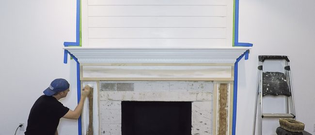 Remodelaholic | DIY Fireplace Makeover Part Two: Kilz Priming and Painting
